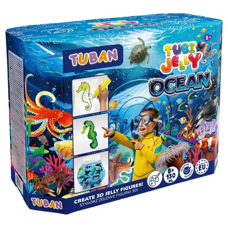 Komplet Tubi Jelly Ocean z velikim akvarijem, 8 barv