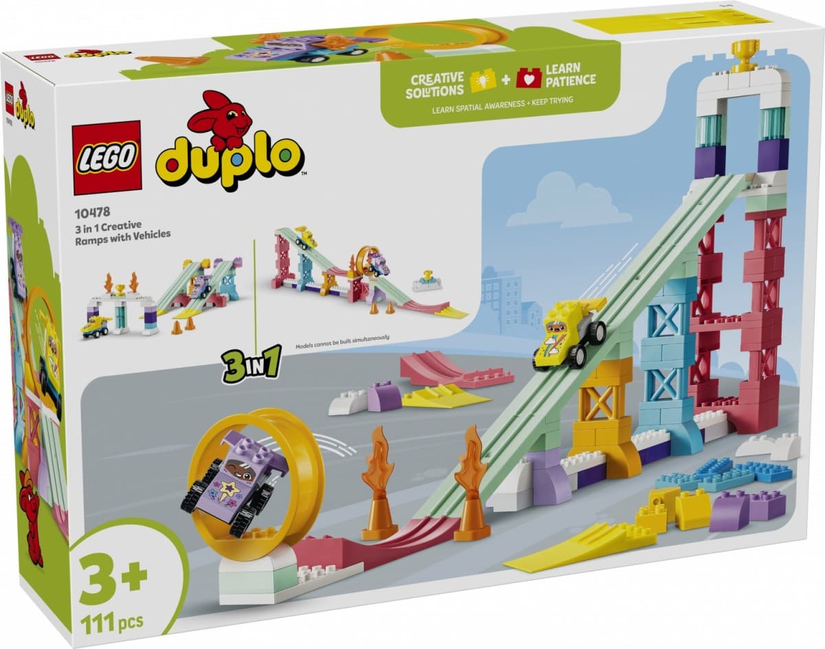 LEGO DUPLO Moje mesto 10478 Ustvarjalne rampe 3 v 1 z vozili