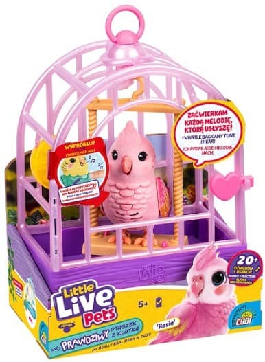 Interaktivni ptiček Little Live Pets, ki govori in poje (roza)