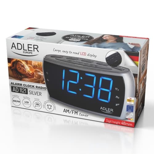 Radio budilka Adler AD 1121 S, LED zaslon 8