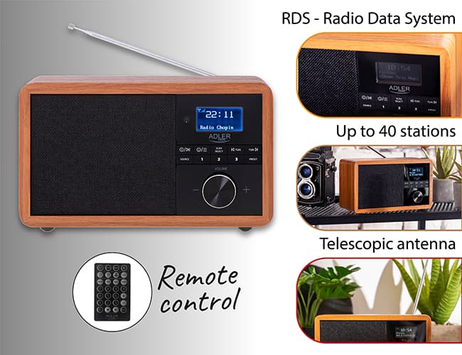 ADLER DAB+ Radio z Bluetooth, USB, SD, LCD, lesen 2