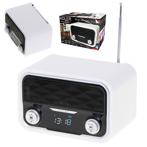 ADLER Bluetooth Radio, lesena ohišja, vgrajen akumulator 8