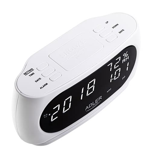 ADLER AD 1186 - LED budilka s prikazom temperature in vlažnosti, bela 2