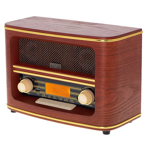 ADLER Retro radio z Bluetooth, AM/FM, USB, SD, les