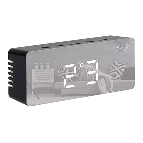 ADLER AD 1189 - Digitalna budilka z LED zaslonom in termometrom, črna
