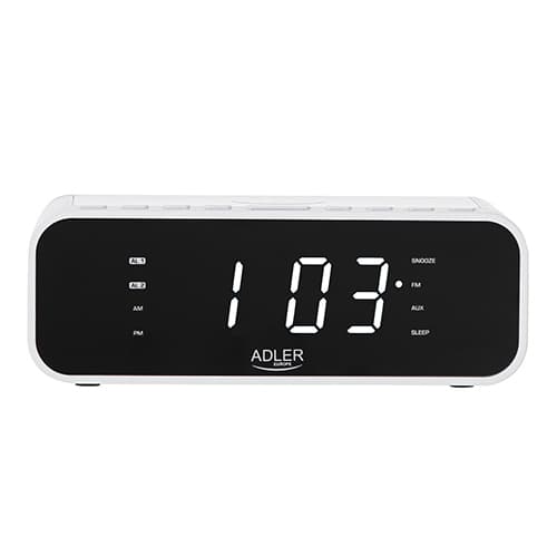 ADLER AD 1192 - Radio budilka z brezžično polnilko in FM radiem, bela 3