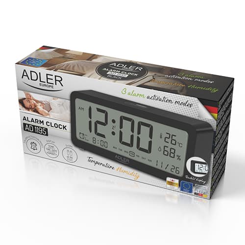 ADLER AD 1195 - Analogni budilka na baterije, črna 5