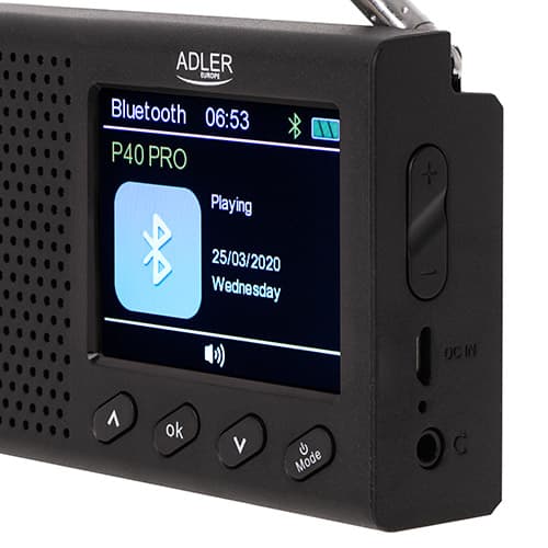 Prenosni radio Adler AD 1198 - LCD, FM, Bluetooth, ura 3
