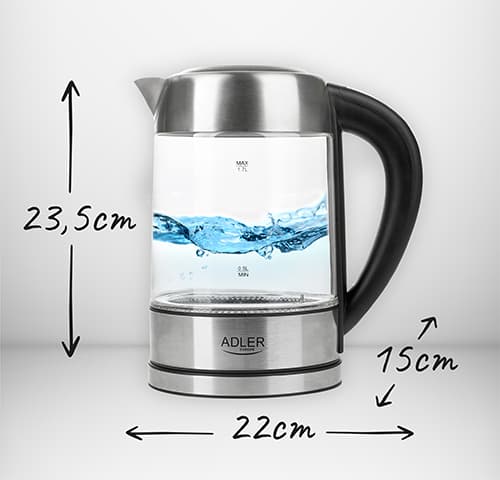 ADLER AD 1247 Stekleni kuhalnik z regulacijo temperature, 1,7 L 5