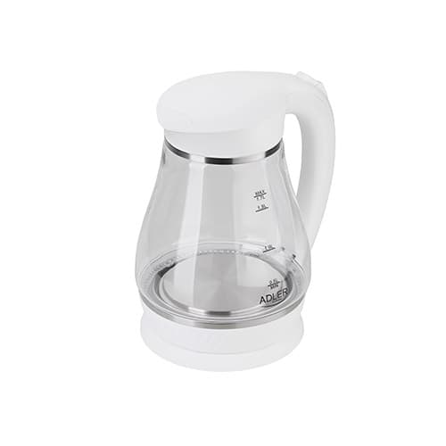 ADLER AD 1274 White Stekleni kuhalnik, 1,7 L 2