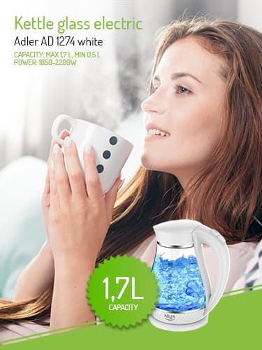 ADLER AD 1274 White Stekleni kuhalnik, 1,7 L 7