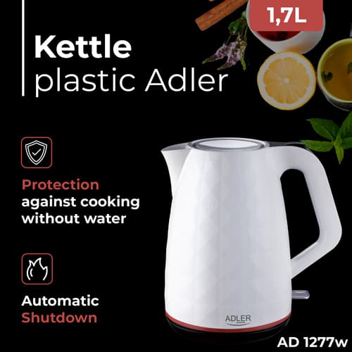 ADLER AD 1277 White Plastični kuhalnik z regulacijo temp., 1,7 L 6