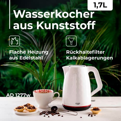 ADLER AD 1277 White Plastični kuhalnik z regulacijo temp., 1,7 L 7