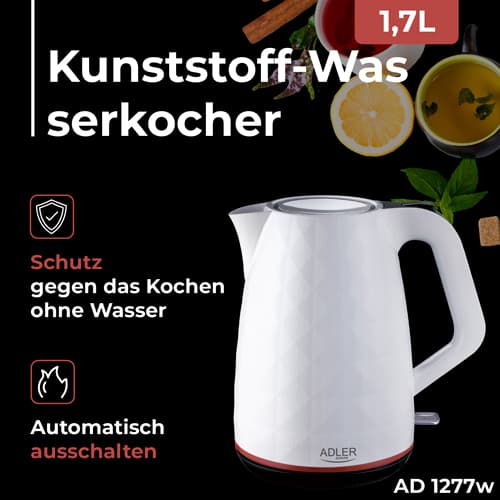 ADLER AD 1277 White Plastični kuhalnik z regulacijo temp., 1,7 L 8