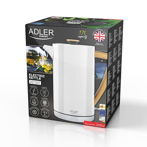 ADLER grelnik vode AD 1347, 1,7L, bel, strix 6