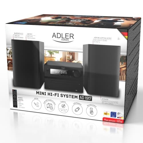 Hi-fi sistem Adler AD 1917 z Bluetooth, CD, USB in FM radiem 8