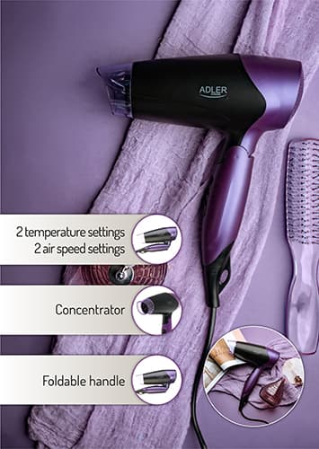 ADLER AD 2260 Sušilnik las, 1600W, s hladnim zagonom 3