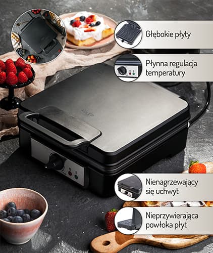 ADLER AD 3049 Gofra 1800W z regulacijo temperature 4