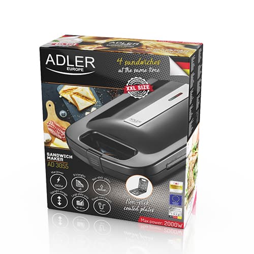 ADLER AD 3055 Pekač za sendviče, 2000 W 8