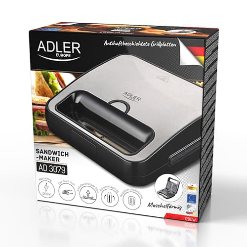 ADLER AD 3079 opekač za sendviče z motivom školjk 5