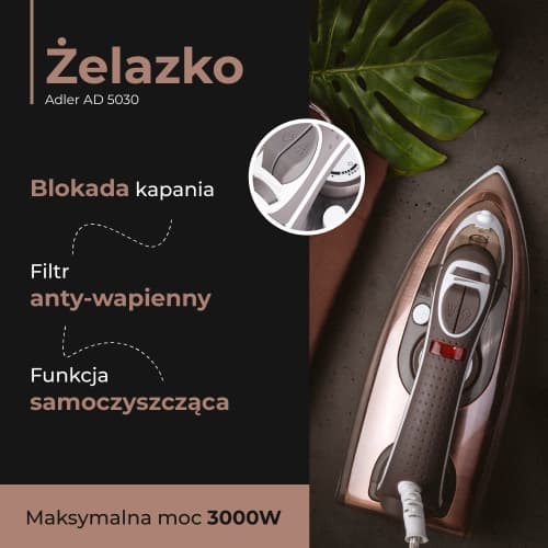 ADLER AD 5030 Keramični likalnik, 3000W 4