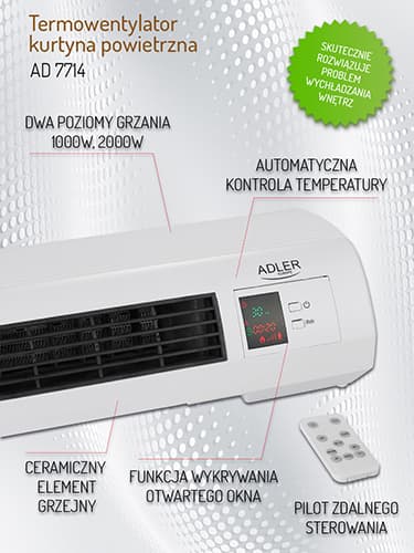 Grelec Adler AD 7714, ventilatorski, kurti-na zraka 2000W 7