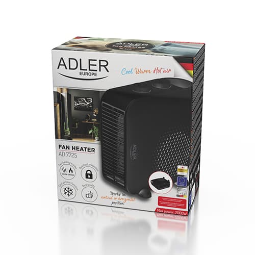 ADLER AD 7725 Grelec/ventilator, 2000W, črn 7