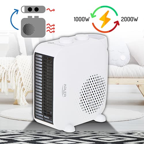 ADLER AD 7725 Grelec/ventilator, 2000W, bela 6
