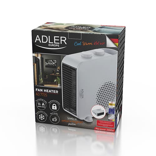 ADLER AD 7725 Grelec/ventilator, 2000W, bela 7