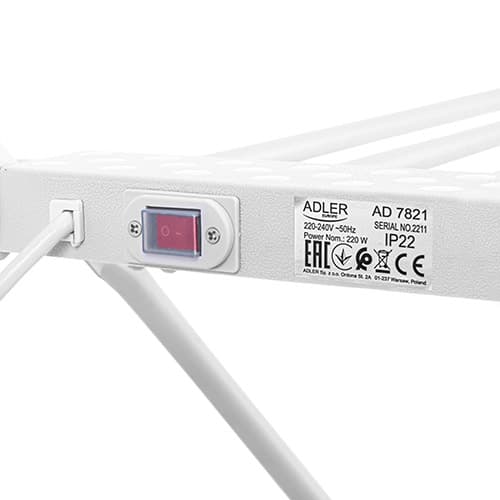 ADLER AD 7821 Zložljiva električna sušilna stojala za oblačila 220W 6