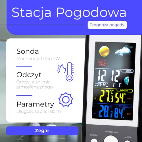 MESKO MS 1177 Digitalna vremenska postaja z zunanjim senzorjem 3