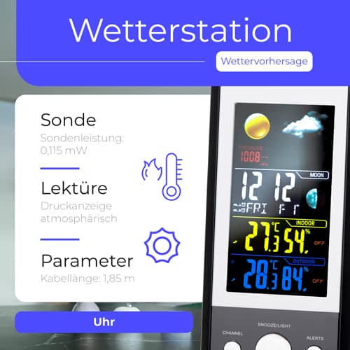 MESKO MS 1177 Digitalna vremenska postaja z zunanjim senzorjem 7