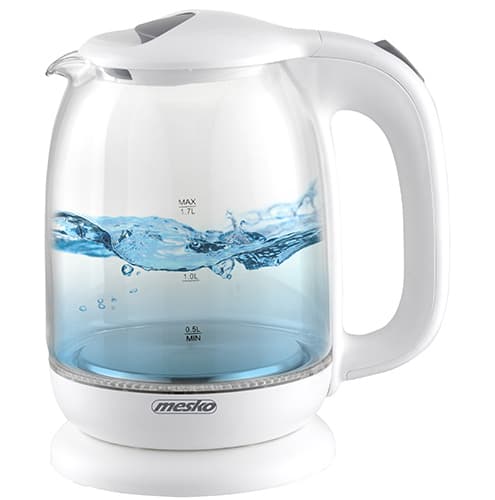 MESKO MS 1302 Steklen kuhalnik, 1,7 l, bela