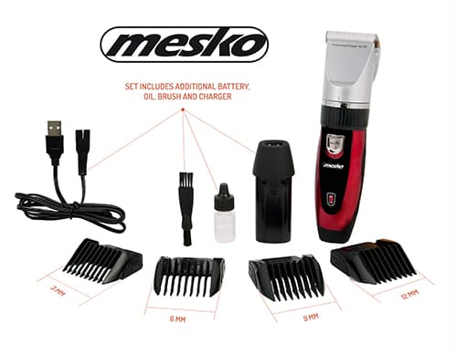 Mesko strižnik za živali, USB polnjenje, dodaten akumulator 7