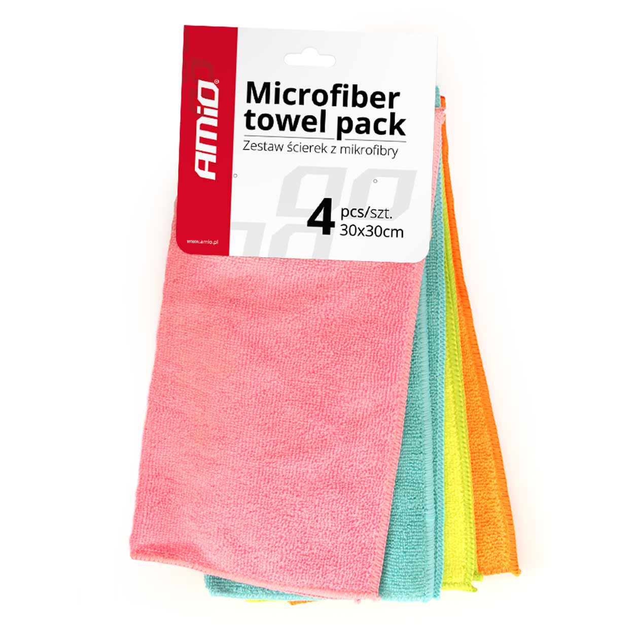 4x Mikrovlaknena krpa AMiO za avto, 30x30 cm