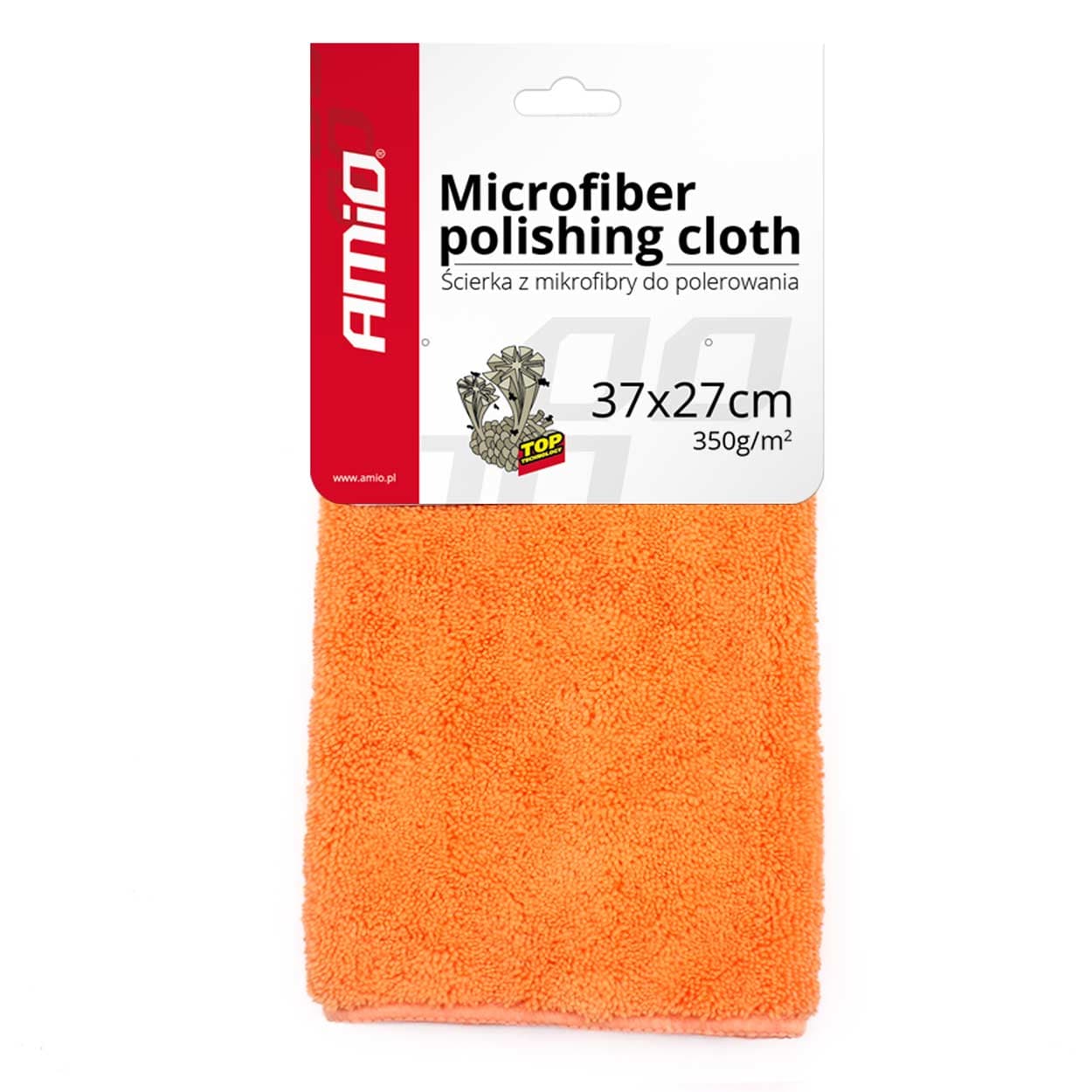 Mikrovlakna bralna krpa za avto AMiO 37x27 cm (350g/m2)