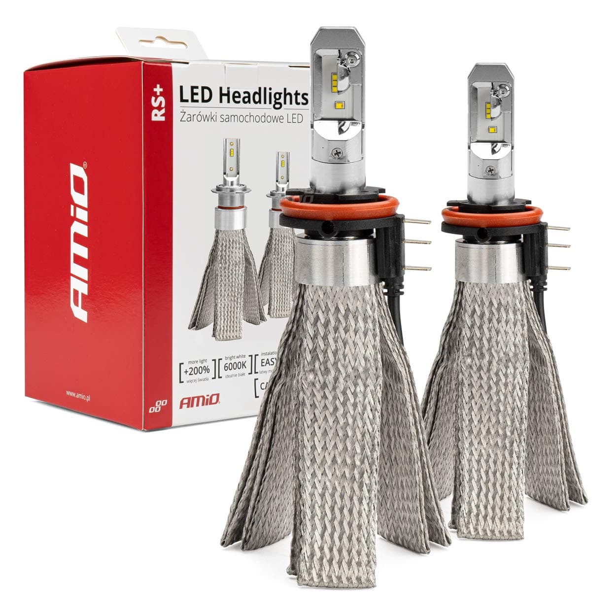 LED avtomobilske žarnice AMiO RS+ CANBUS H15 50W Slim
