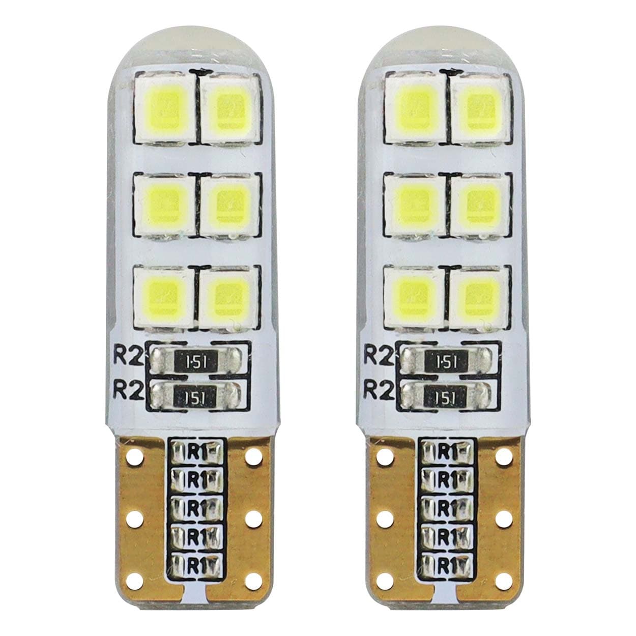 Žarnice AMiO LED T10 W5W silikonske, 12x 2835 SMD, bela, 12V