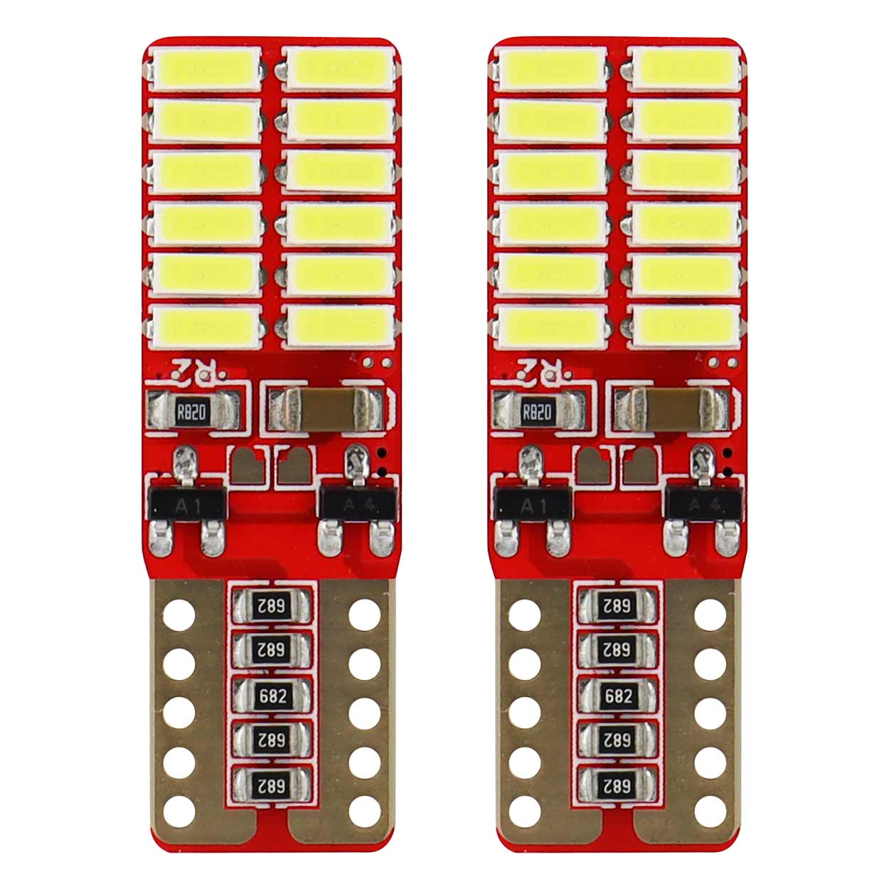 AMiO LED žarnica T10 W5W Canbus 24xSMD 4014 White (12-24V)