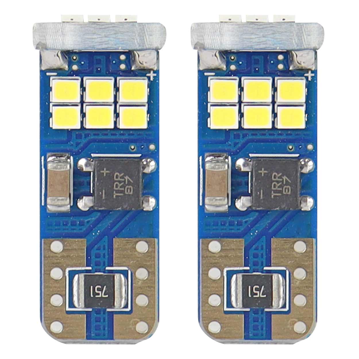 LED žarnici AMiO CANbus W5W T10, 18xSMD 2016, bela, 12V/24V