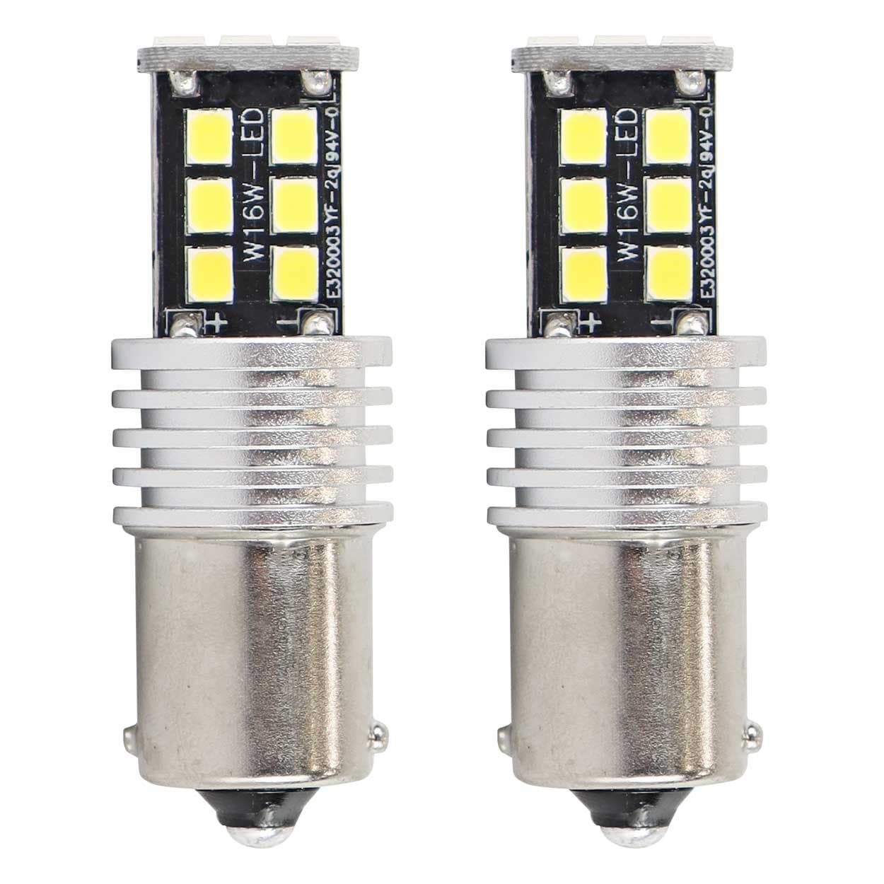 LED žarnica AMiO CANBUS 1156 P21W (BA15S), bela, 12V/24V, 15x SMD 2835