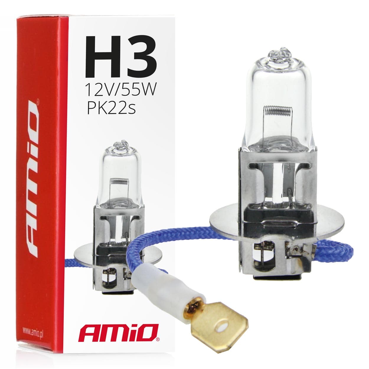 Amio H3 12V 55W Halogenska Žarnica s UV filtrom (E8)