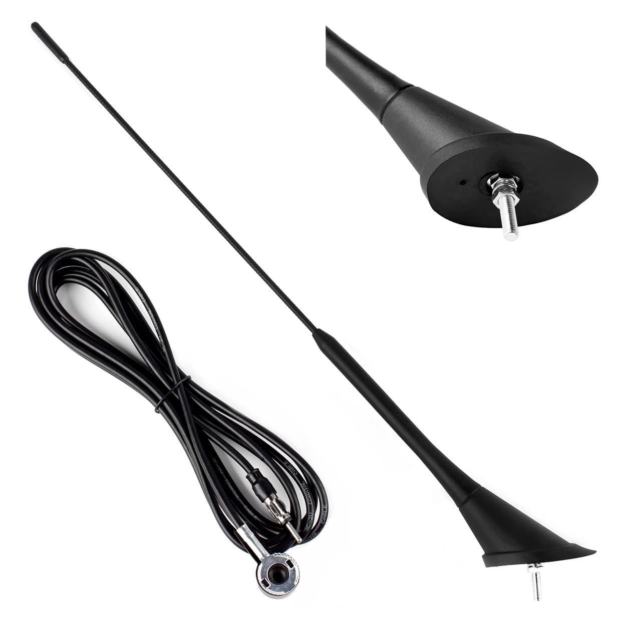 AMiO Avtomobilska antena 40 cm, ANT07 z 3m kablom
