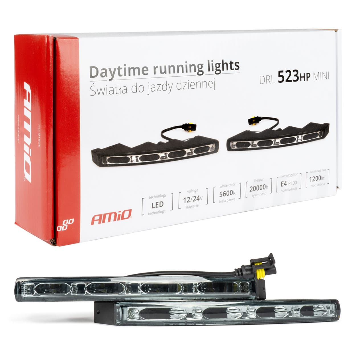 AMiO Dnevne luči DRL 523HP Mini LED, 12/24V, E4