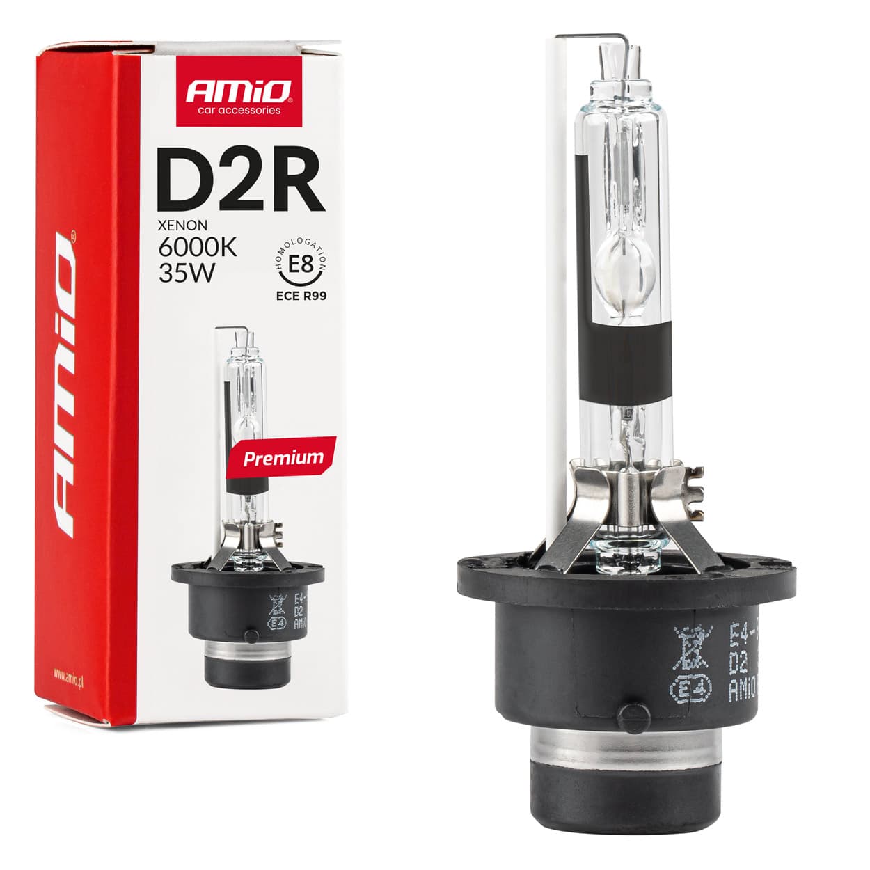 Žarnica Xenon AMiO D2R 6000K, Premium serija