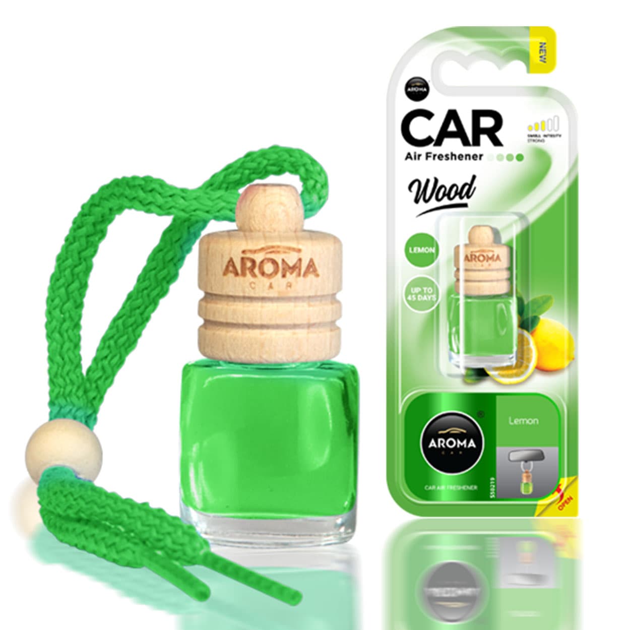AROMA CAR Aroma Wood osvežilček za avto, vonj limone