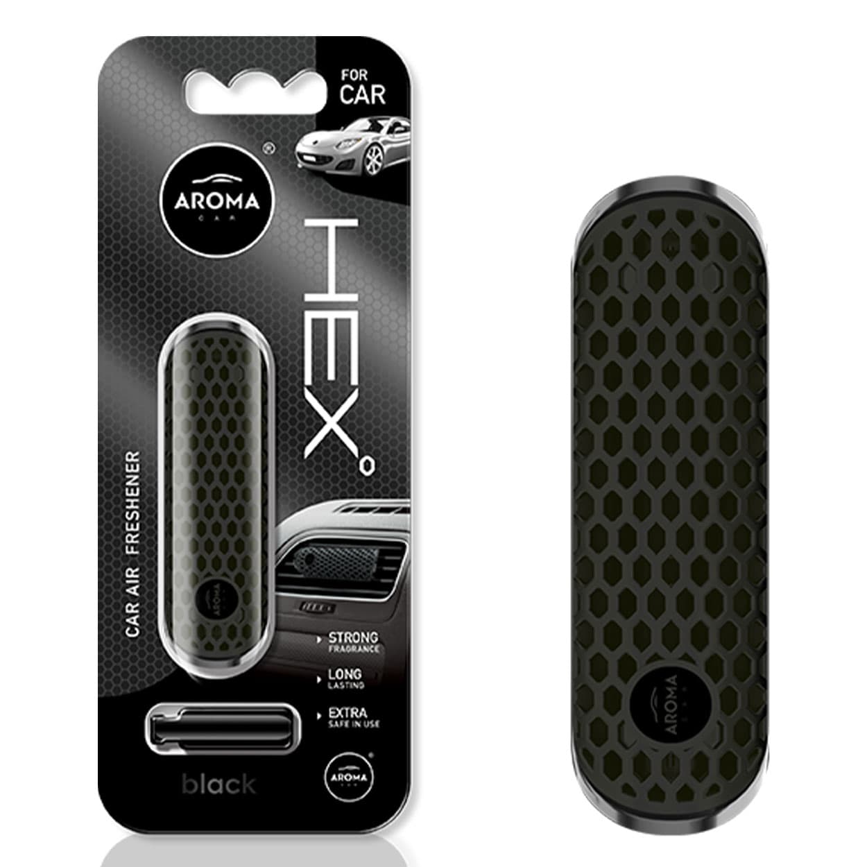 AROMA CAR Osvežilec zraka HEX, polimerni, črni