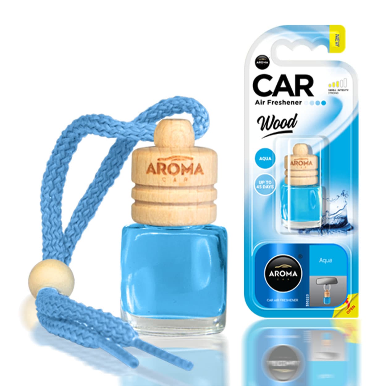 AROMA CAR Aroma Wood osvežilček za avto, vonj aqua