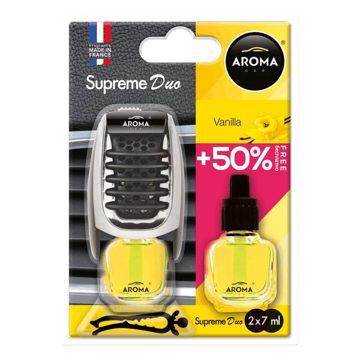 AROMA CAR Aroma Supreme Duo osvežilček za avto, vanilija