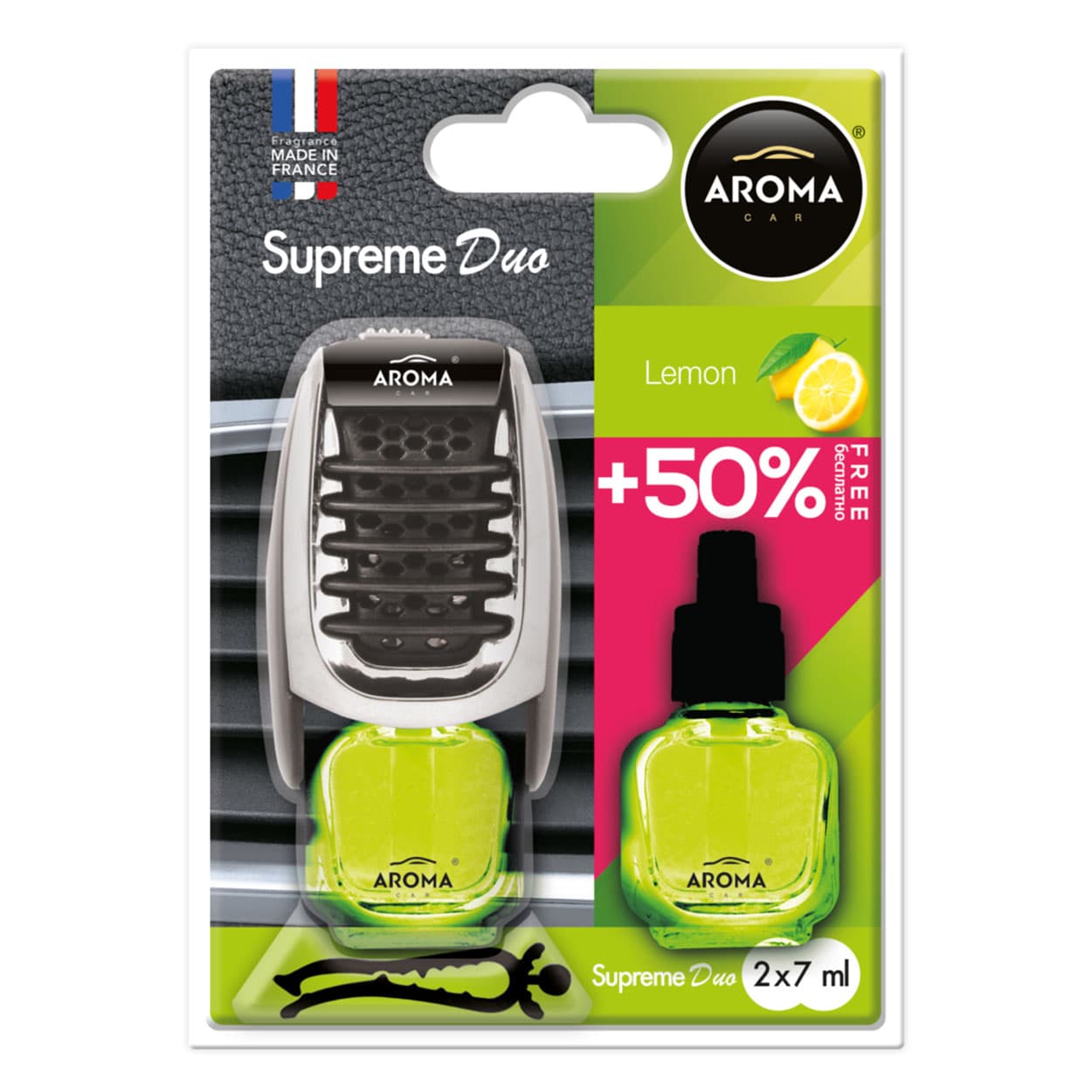 AROMA CAR Aroma Supreme Duo osvežilček za avto, limona